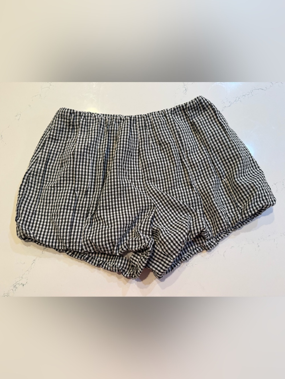 Wayf Black & White Gingham Shorts